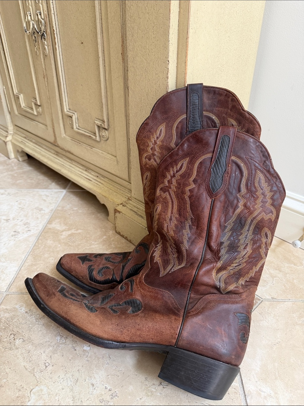 J.B. DILLON GOAT Leather Western Boots 15D